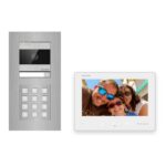 Hikvision 2-Draht-Bus Video-Türsprechanlage Einfamilienhaus – Komplett-Set mit Zahlencode, Unterputz – Türstation und Innenstation