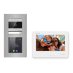 Hikvision 2-Draht-Bus Video-Türsprechanlage Einfamilienhaus – Komplett-Set mit Touch-Display, Unterputz – Türstation und Innenstation