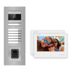 Hikvision 2-Draht-Bus Video-Türsprechanlage 2-Familienhaus – Komplett-Set mit Fingerprint, Unterputz – Türstation und Innenstation