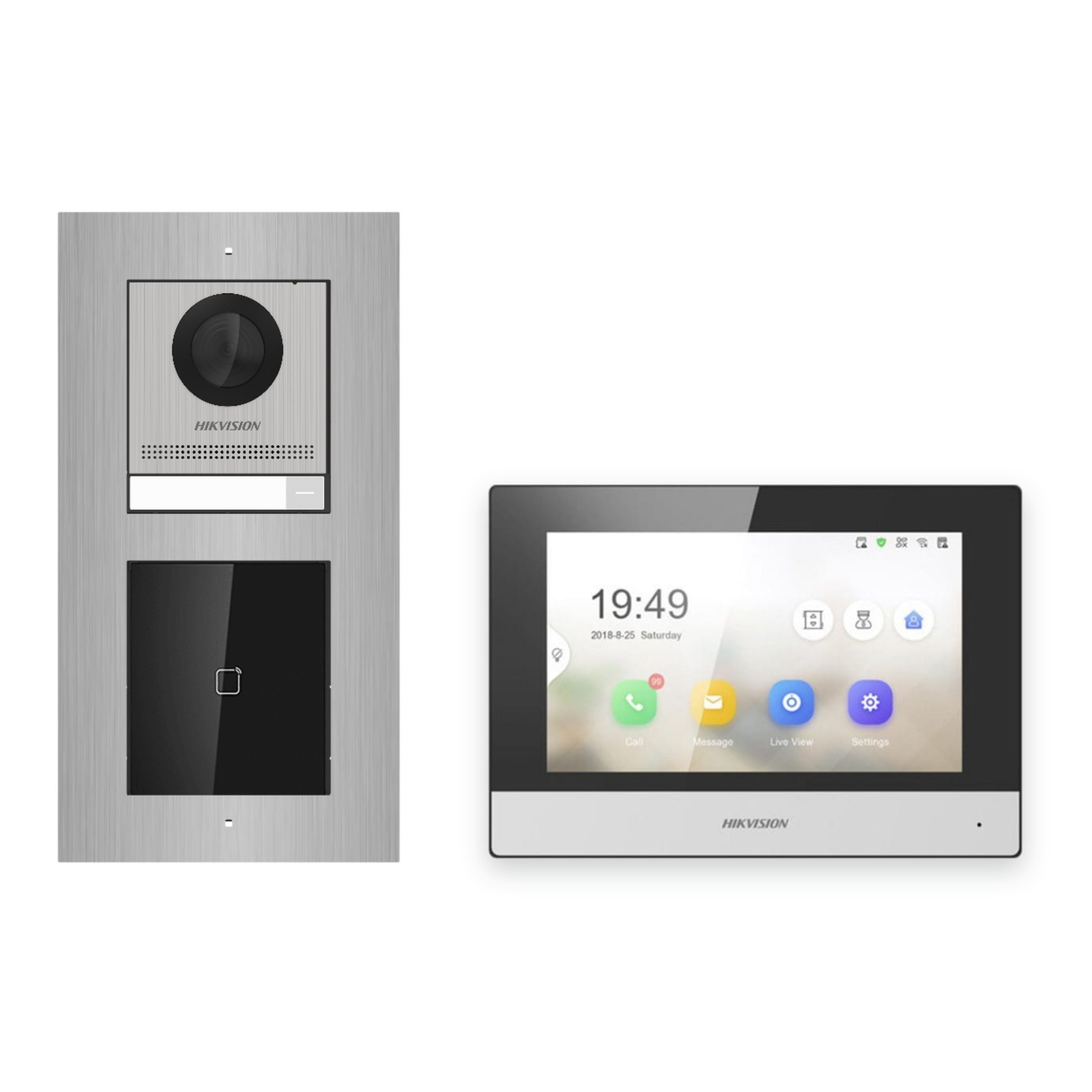 Hikvision 2-Draht-IP Video-Türsprechanlage Einfamilienhaus – Komplett-Set mit Kartenleser, Monitor schwarz, Unterputz Hikvision 2-Draht-IP Video-Türsprechanlage Einfamilienhaus – Komplett-Set mit Kartenleser, Monitor schwarz, Unterputz – Türstation und Innenstation