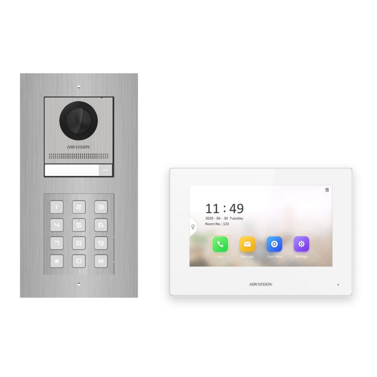 Hikvision 2-Draht-IP Video-Türsprechanlage Einfamilienhaus – Komplett-Set mit Zahlencode, Monitor weiss, Unterputz Hikvision 2-Draht-IP Video-Türsprechanlage Einfamilienhaus – Komplett-Set mit Zahlencode, Monitor weiss, Unterputz – Türstation und Innenstation