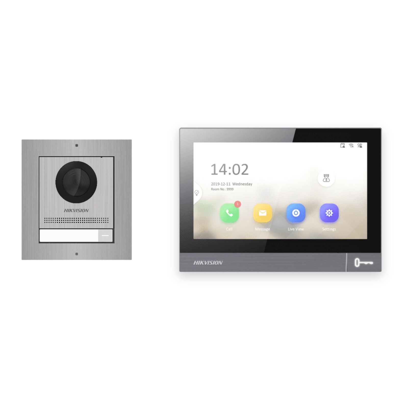 IP-PoE Video-Türsprechanlage Set · 1-Modul Aufputz Edelstahl · 1× Monitor IP-PoE Video-Türsprechanlage Set · 1-Modul Aufputz Edelstahl · 1× Monitor – Türstation, Innenstation und Smartphone-App