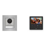 Hikvision PoE Video-Türsprechanlage Einfamilienhaus – Komplett-Set Edelstahl, DS-KH6110-WE1, Unterputz – Türstation und Innenstation
