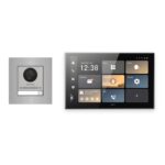 Hikvision PoE Video-Türsprechanlage Einfamilienhaus – Komplett-Set Edelstahl, DS-KH9570-WTE1/S, Unterputz – Türstation und Innenstation