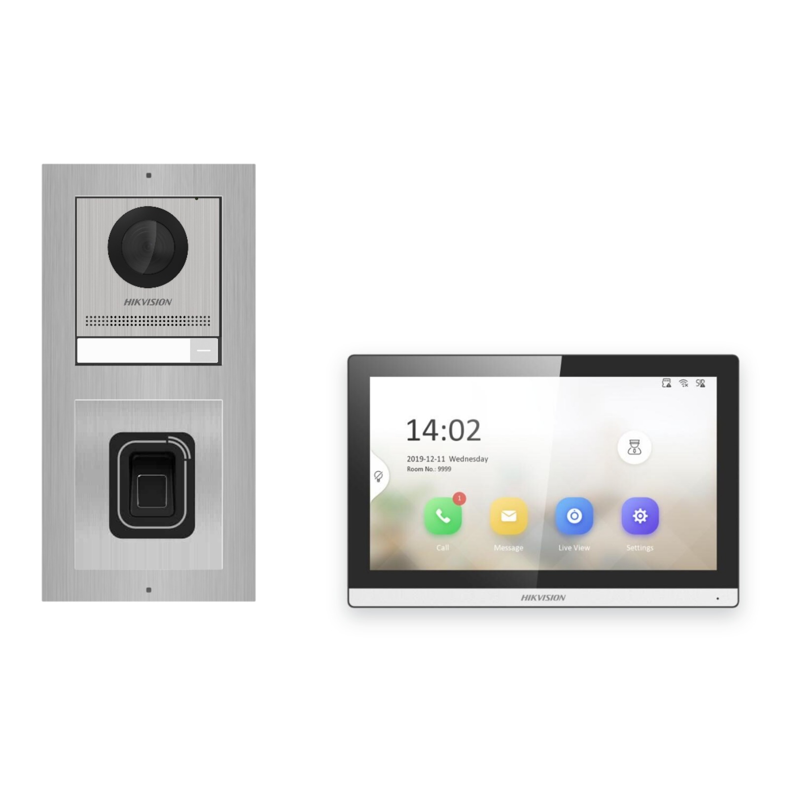 Hikvision PoE Video-Türsprechanlage Einfamilienhaus – Komplett-Set mit Fingerprint, DS-KH6350-WTE1, Aufputz Hikvision PoE Video-Türsprechanlage Einfamilienhaus – Komplett-Set mit Fingerprint, DS-KH6350-WTE1, Aufputz – Türstation und Innenstation