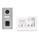 Hikvision PoE Video-Türsprechanlage Einfamilienhaus – Komplett-Set mit Fingerprint, DS-KH9310-WTE1(B), Aufputz – Türstation und Innenstation