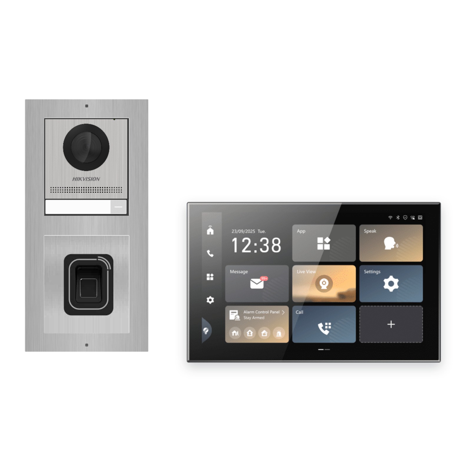 Hikvision PoE Video-Türsprechanlage Einfamilienhaus – Komplett-Set mit Fingerprint, DS-KH9570-WTE1/S, Aufputz Hikvision PoE Video-Türsprechanlage Einfamilienhaus – Komplett-Set mit Fingerprint, DS-KH9570-WTE1/S, Aufputz – Türstation und Innenstation