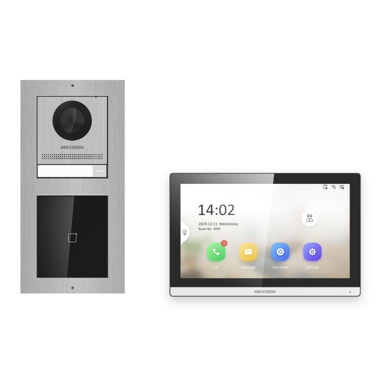 Hikvision PoE Video-Türsprechanlage Einfamilienhaus – Komplett-Set mit Kartenleser, DS-KH6350-WTE1, Aufputz Hikvision PoE Video-Türsprechanlage Einfamilienhaus – Komplett-Set mit Kartenleser, DS-KH6350-WTE1, Aufputz – Türstation und Innenstation