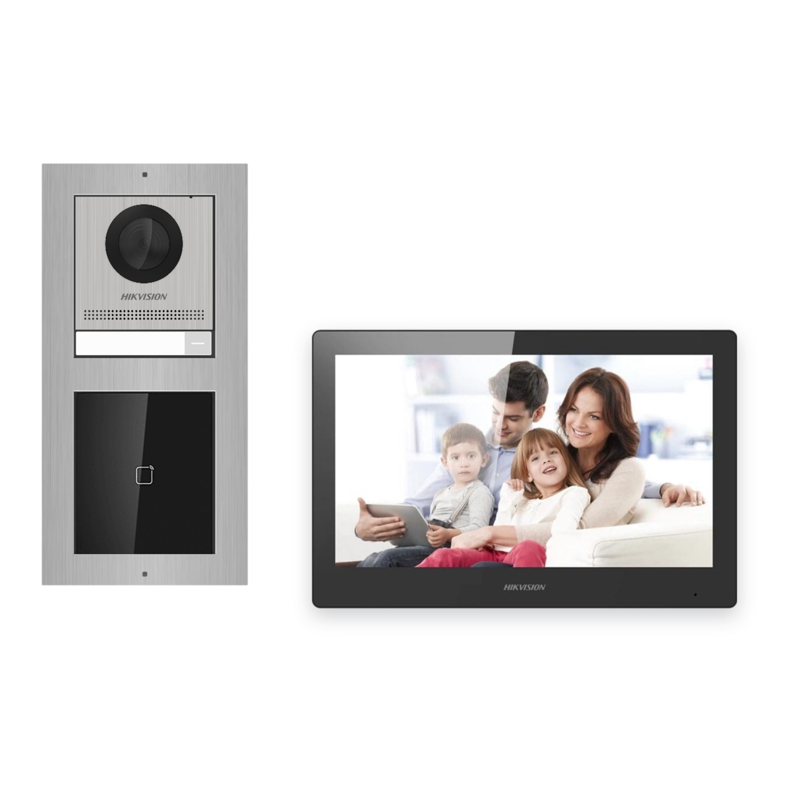 Hikvision PoE Video-Türsprechanlage Einfamilienhaus – Komplett-Set mit Kartenleser, DS-KH8520-WTE1, Aufputz Hikvision PoE Video-Türsprechanlage Einfamilienhaus – Komplett-Set mit Kartenleser, DS-KH8520-WTE1, Aufputz – Türstation und Innenstation