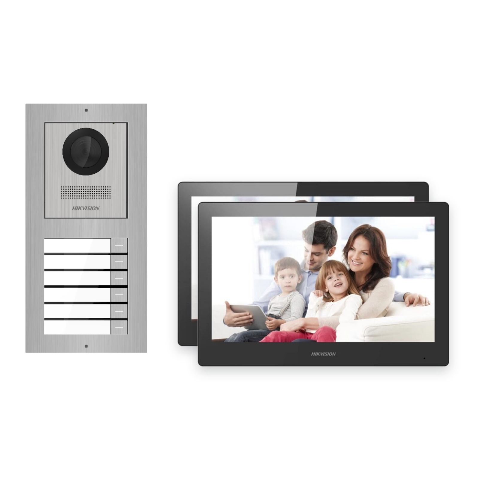 Hikvision PoE Video-Türsprechanlage 2-Familienhaus – Komplett-Set Edelstahl, DS-KH8520-WTE1, Aufputz Hikvision PoE Video-Türsprechanlage 2-Familienhaus – Komplett-Set Edelstahl, DS-KH8520-WTE1, Aufputz – Türstation und Innenstation