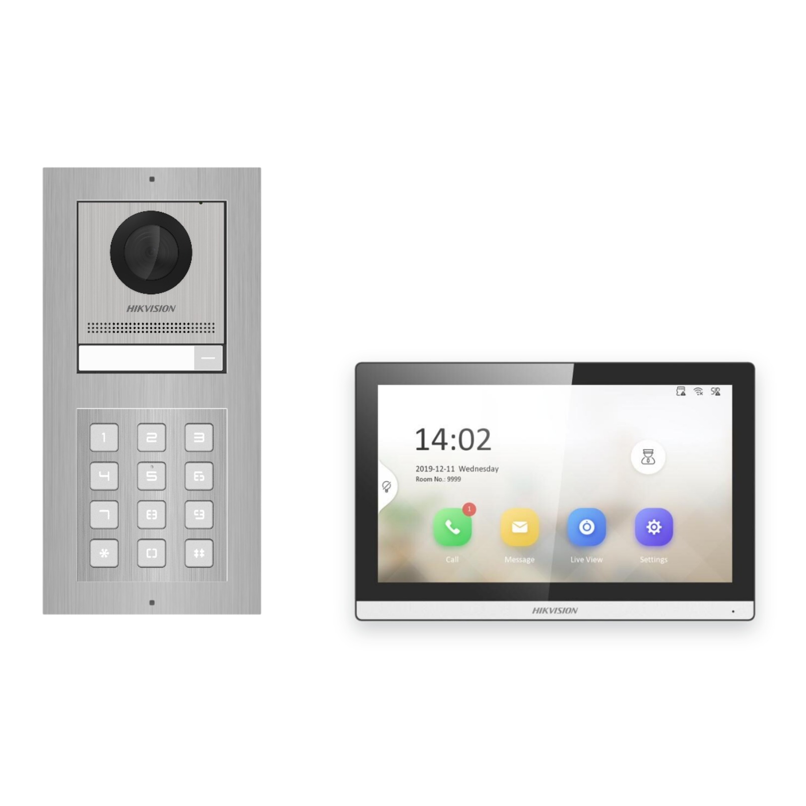 Hikvision PoE Video-Türsprechanlage Einfamilienhaus – Komplett-Set mit Zahlencode, DS-KH6350-WTE1, Aufputz Hikvision PoE Video-Türsprechanlage Einfamilienhaus – Komplett-Set mit Zahlencode, DS-KH6350-WTE1, Aufputz – Türstation und Innenstation