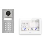 Hikvision PoE Video-Türsprechanlage Einfamilienhaus – Komplett-Set mit Zahlencode, DS-KH9310-WTE1(B), Aufputz – Türstation und Innenstation