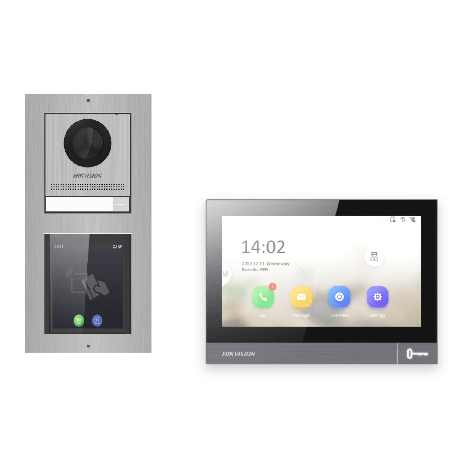 IP-PoE Video-Türsprechanlage Set · 2-Modul Aufputz Edelstahl · Touch-Display · 1× Monitor IP-PoE Video-Türsprechanlage Set · 2-Modul Aufputz Edelstahl · Touch-Display · 1× Monitor – Türstation, Innenstation und Smartphone-App
