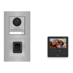 Hikvision PoE Video-Türsprechanlage Einfamilienhaus – Komplett-Set mit Fingerprint, DS-KH6110-WE1, Unterputz – Türstation und Innenstation