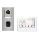 Hikvision PoE Video-Türsprechanlage Einfamilienhaus – Komplett-Set mit Fingerprint, DS-KH9310-WTE1(B), Unterputz – Türstation und Innenstation