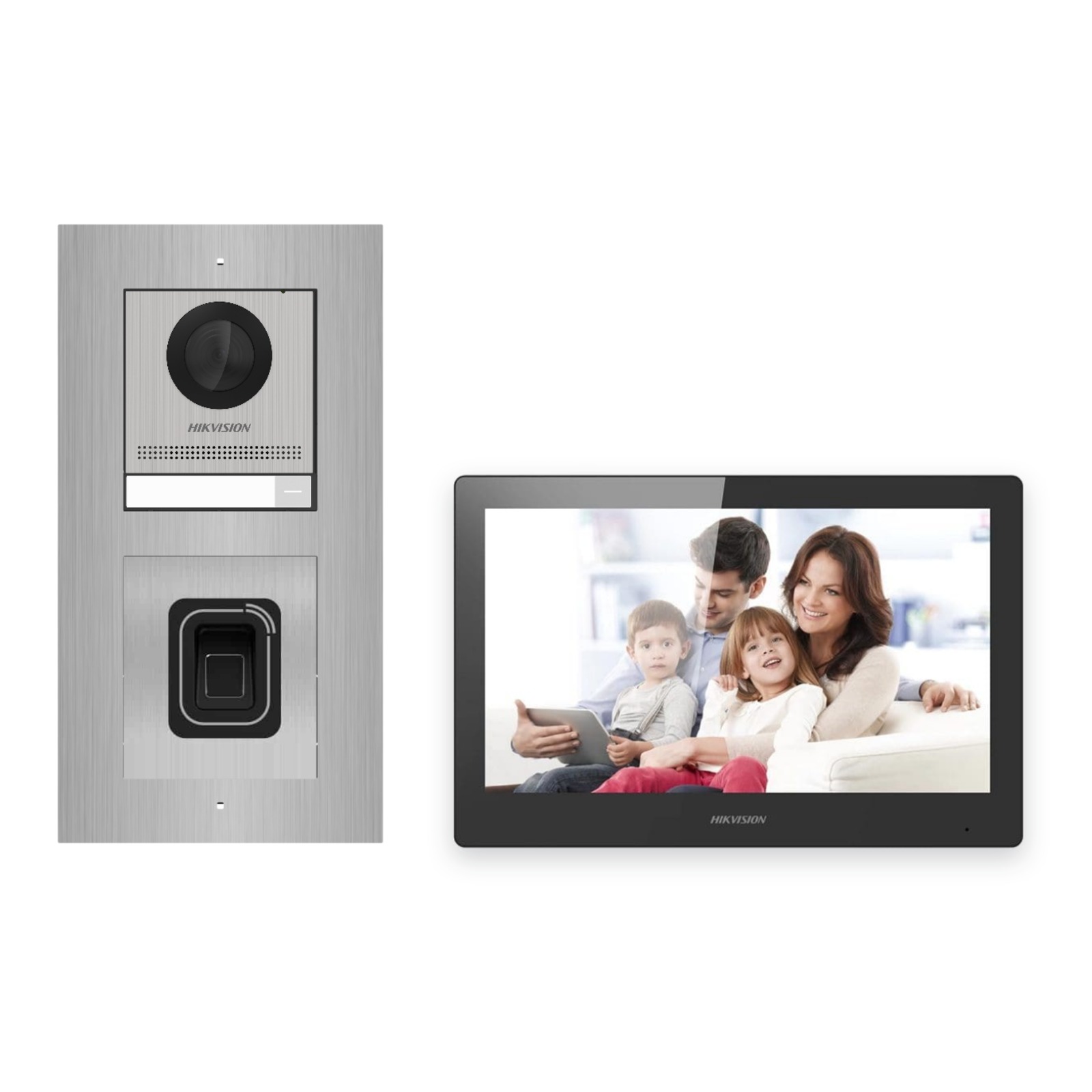 Hikvision PoE Video-Türsprechanlage Einfamilienhaus – Komplett-Set mit Fingerprint, DS-KH8520-WTE1, Unterputz Hikvision PoE Video-Türsprechanlage Einfamilienhaus – Komplett-Set mit Fingerprint, DS-KH8520-WTE1, Unterputz – Türstation und Innenstation