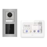 Hikvision PoE Video-Türsprechanlage Einfamilienhaus – Komplett-Set mit Kartenleser, DS-KH9310-WTE1(B), Unterputz – Türstation und Innenstation