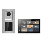 Hikvision PoE Video-Türsprechanlage Einfamilienhaus – Komplett-Set mit Kartenleser, DS-KH9570-WTE1/S, Unterputz – Türstation und Innenstation