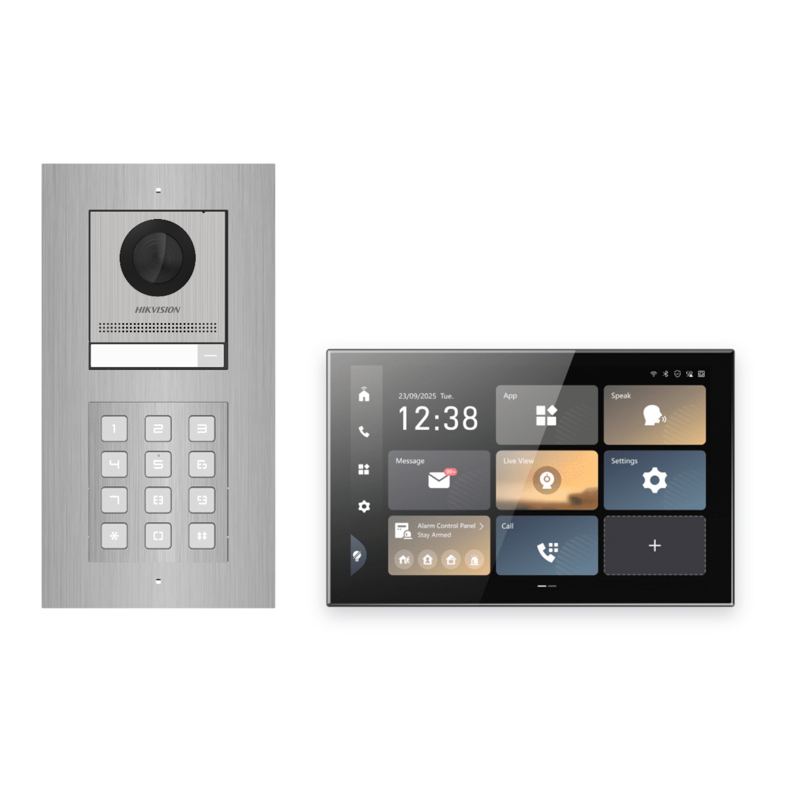 Hikvision PoE Video-Türsprechanlage Einfamilienhaus – Komplett-Set mit Zahlencode, DS-KH9570-WTE1/S, Unterputz Hikvision PoE Video-Türsprechanlage Einfamilienhaus – Komplett-Set mit Zahlencode, DS-KH9570-WTE1/S, Unterputz – Türstation und Innenstation
