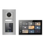 Hikvision PoE Video-Türsprechanlage Einfamilienhaus – Komplett-Set mit Touch-Display, DS-KH9570-WTE1/S, Unterputz – Türstation und Innenstation