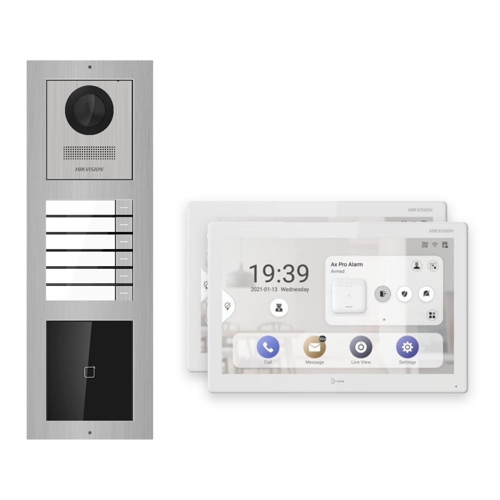 Hikvision PoE Video-Türsprechanlage 2-Familienhaus – Komplett-Set mit Kartenleser, DS-KH9510-WTE1(B), Aufputz Hikvision PoE Video-Türsprechanlage 2-Familienhaus – Komplett-Set mit Kartenleser, DS-KH9510-WTE1(B), Aufputz – Türstation und Innenstation
