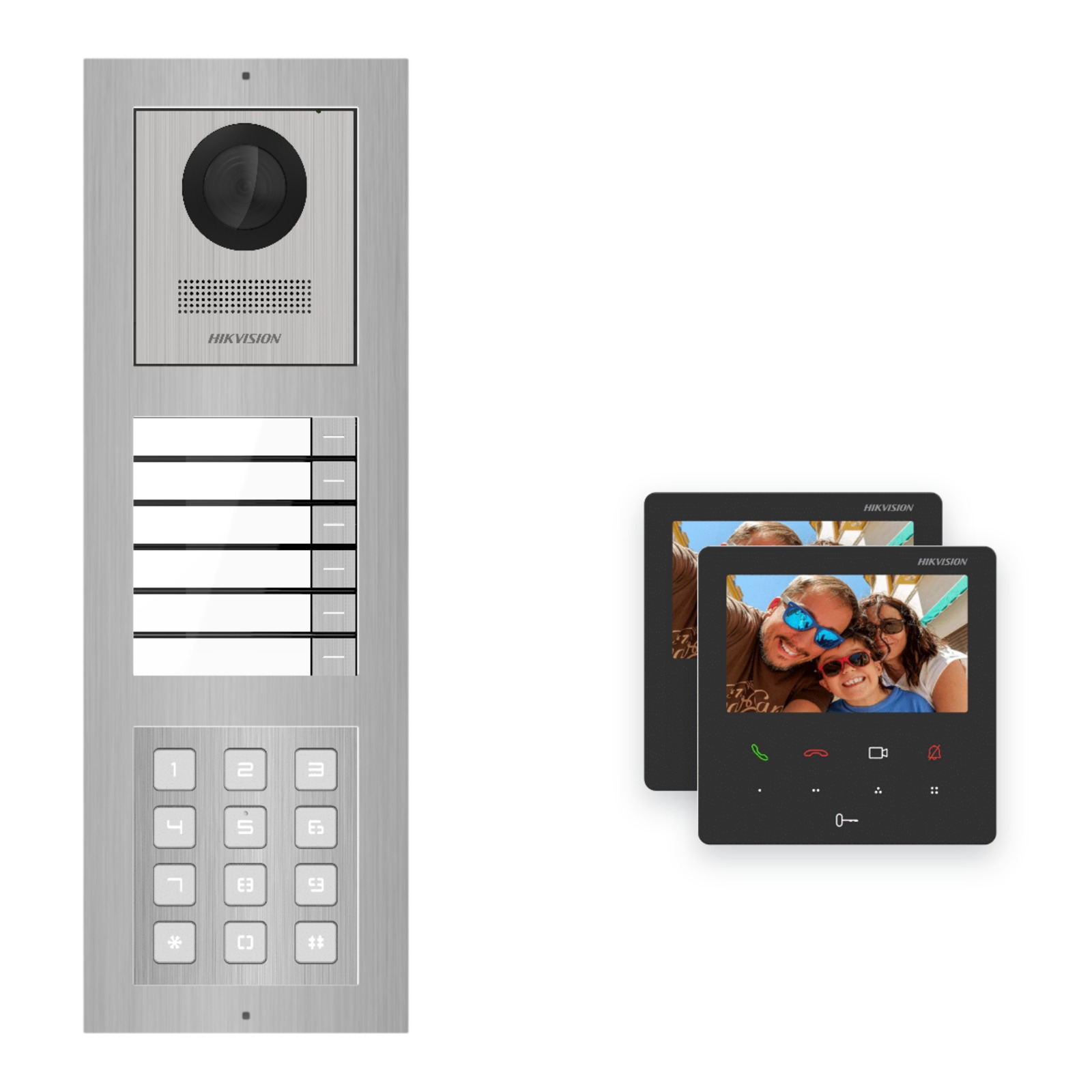 Hikvision PoE Video-Türsprechanlage 2-Familienhaus – Komplett-Set mit Zahlencode, DS-KH6110-WE1, Aufputz Hikvision PoE Video-Türsprechanlage 2-Familienhaus – Komplett-Set mit Zahlencode, DS-KH6110-WE1, Aufputz – Türstation und Innenstation
