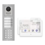 Hikvision PoE Video-Türsprechanlage 2-Familienhaus – Komplett-Set mit Zahlencode, DS-KH9310-WTE1(B), Aufputz – Türstation und Innenstation