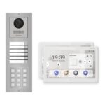 Hikvision PoE Video-Türsprechanlage 2-Familienhaus – Komplett-Set mit Zahlencode, DS-KH9510-WTE1(B), Aufputz – Türstation und Innenstation