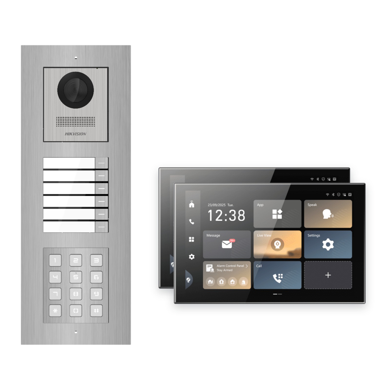 Hikvision PoE Video-Türsprechanlage 2-Familienhaus – Komplett-Set mit Zahlencode, DS-KH9570-WTE1/S, Unterputz Hikvision PoE Video-Türsprechanlage 2-Familienhaus – Komplett-Set mit Zahlencode, DS-KH9570-WTE1/S, Unterputz – Türstation und Innenstation