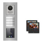 Hikvision PoE Video-Türsprechanlage 2-Familienhaus – Komplett-Set mit Touch-Display, DS-KH6110-WE1, Unterputz – Türstation und Innenstation