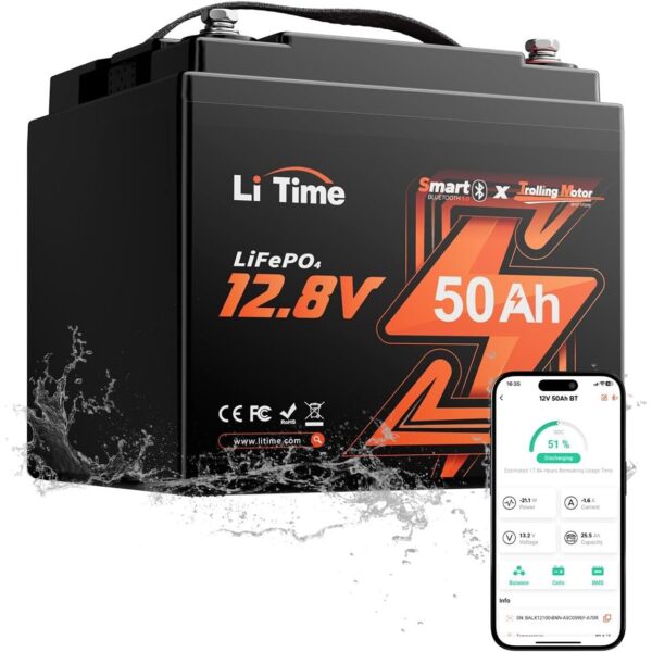 LiTime 12V 50Ah LiFePO4-Akku mit Bluetooth