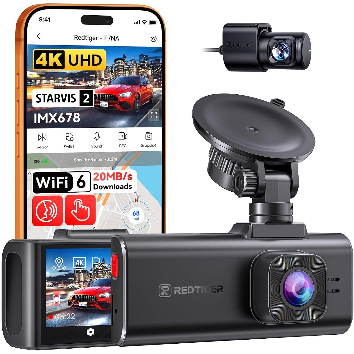 REDTIGER F7NA Dashcam 4K mit Sony STARVIS 2 IMX678