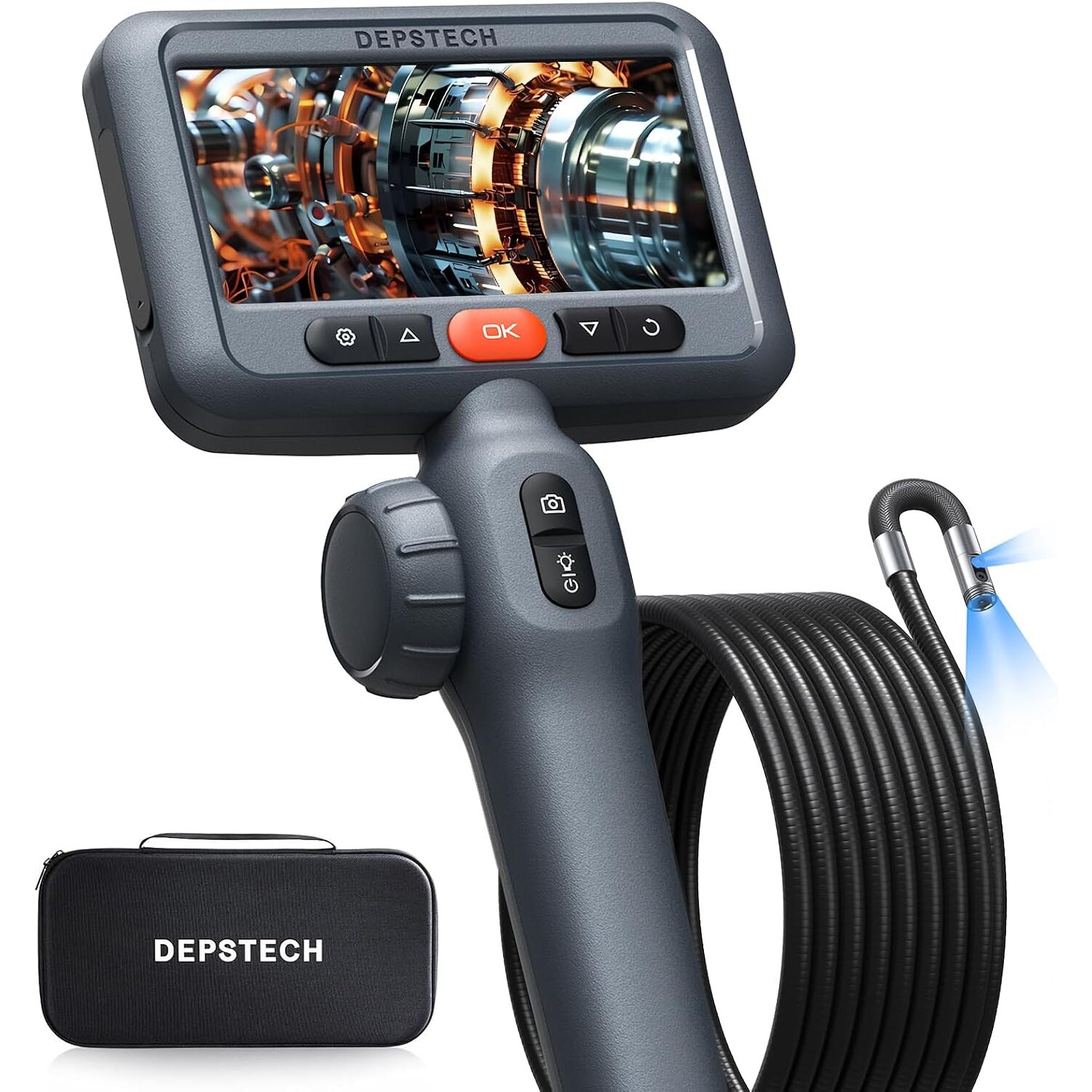 DEPSTECH Endoskopkamera 210 Grad drehbar mit 3-m-Sonde