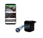 Wlan HD Kamera für die Steckdose / mit integriertem Mikrofon / Nachtsicht / Kameralinse absolut nicht sichtbar (Verspiegelt)