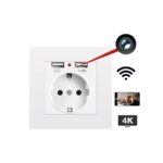 Wandsteckdose mit 4K Überwachungskamera und Dual-USB-Anschluss